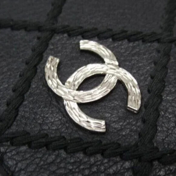 Authentic CHANEL CC Wild Stitch Lambskin Wallet on Chain Shoulder Crossbody - Picture 4 of 15